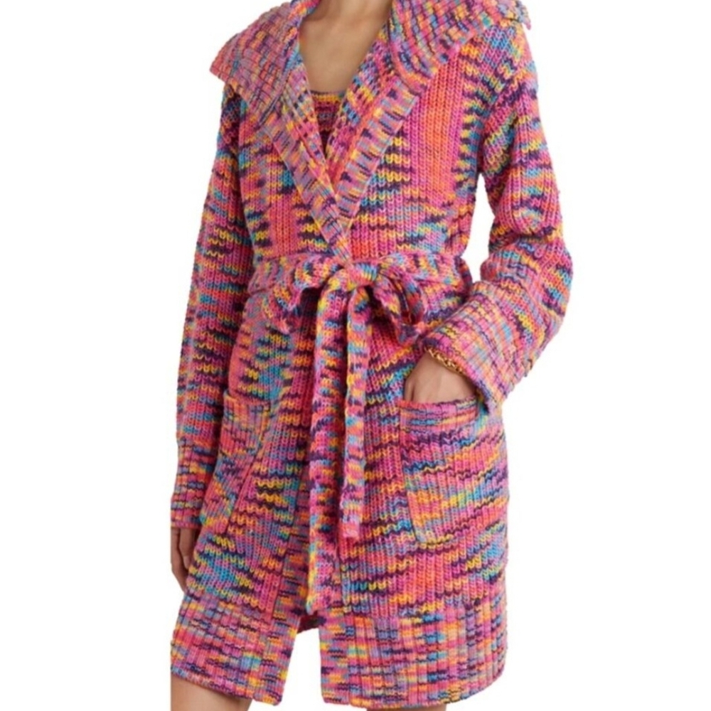 STAUD Colorful Knit Robe and Dress Set